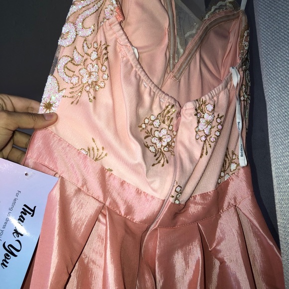 Peach and white prom dress - Picture 5 of 6